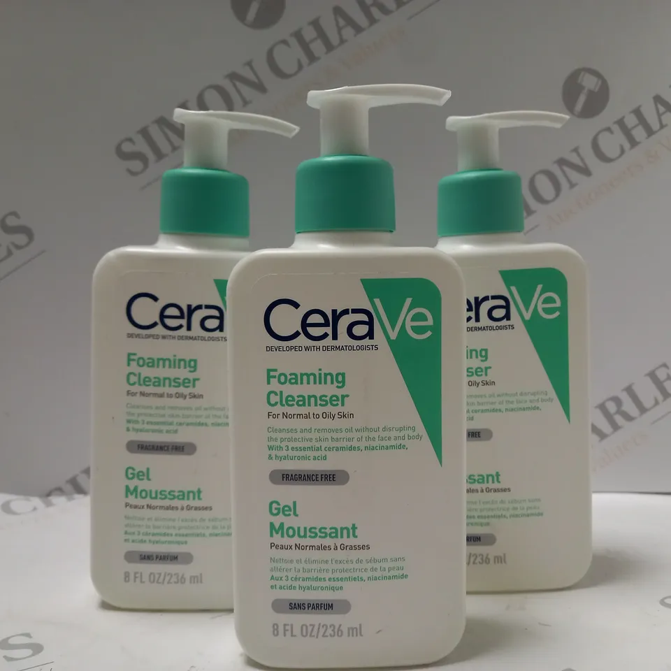 BOX OF 4 X 236ML CERAVE FOAMING CLEANSER FOR NORMAL TO OILY SKIN
