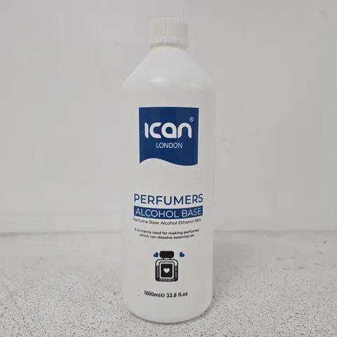 ICAN LONDON PERFUMER'S ALCOHOL BASE – ETHANOL 96%, 1 LITRE