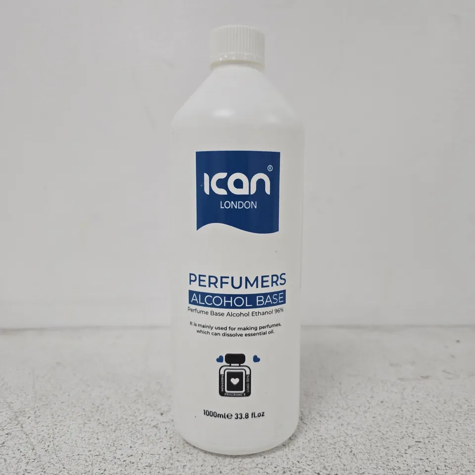 ICAN LONDON PERFUMER'S ALCOHOL BASE – ETHANOL 96%, 1 LITRE