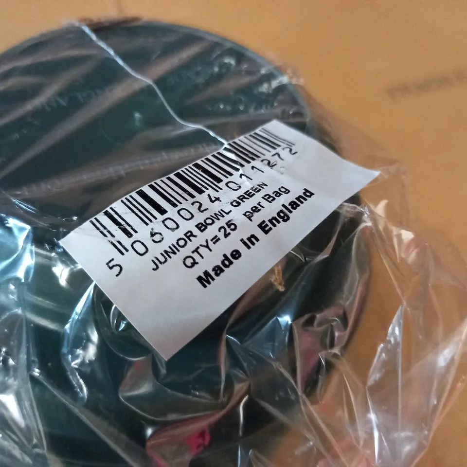 LOT OF APPROXIMATELY 50 JUNIOUR SMALL GREEN BOWLS