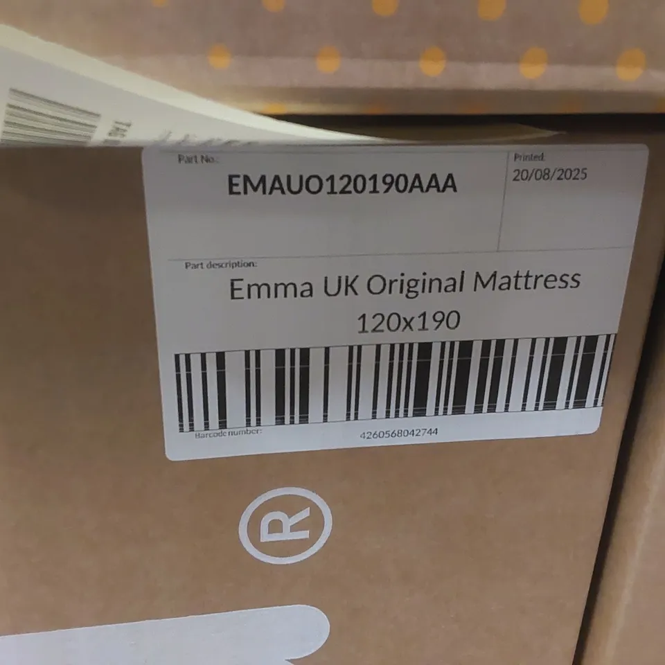 BRAND NEW BOXED AND ROLLED EMMA UK ORIGINAL MATTRESS 120X190