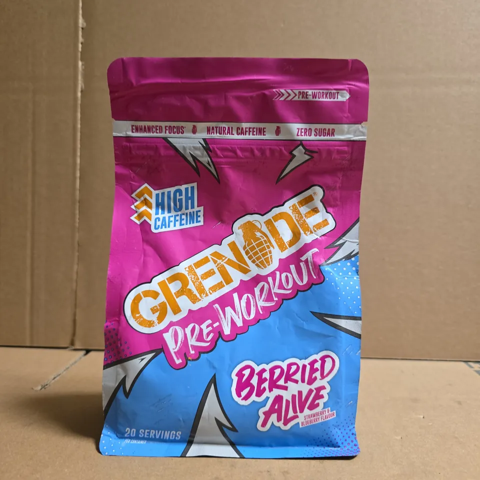 GREENODE PRE-WORKOUT POWDER – BERRIED ALIVE FLAVOUR, 20 SERVINGS