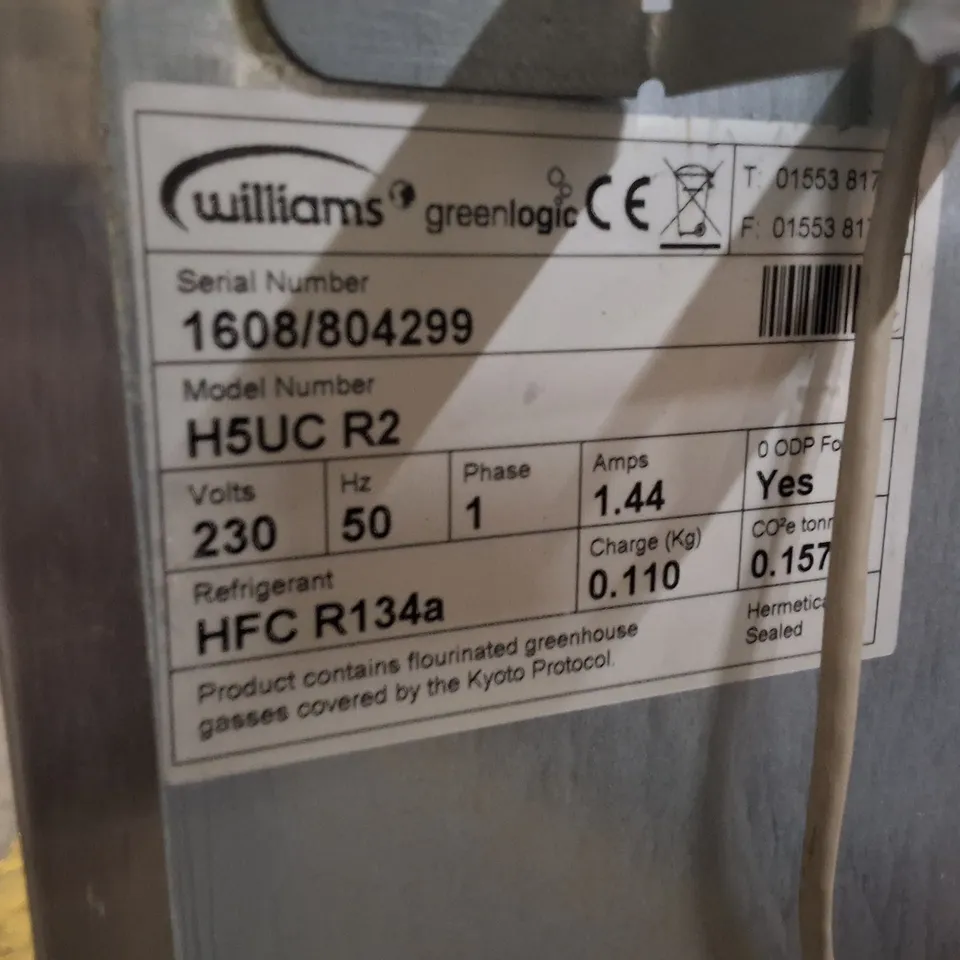 WILLIAMS H5UC R2 COMMERCIAL UNDERCOUNTER REFRIGERATOR