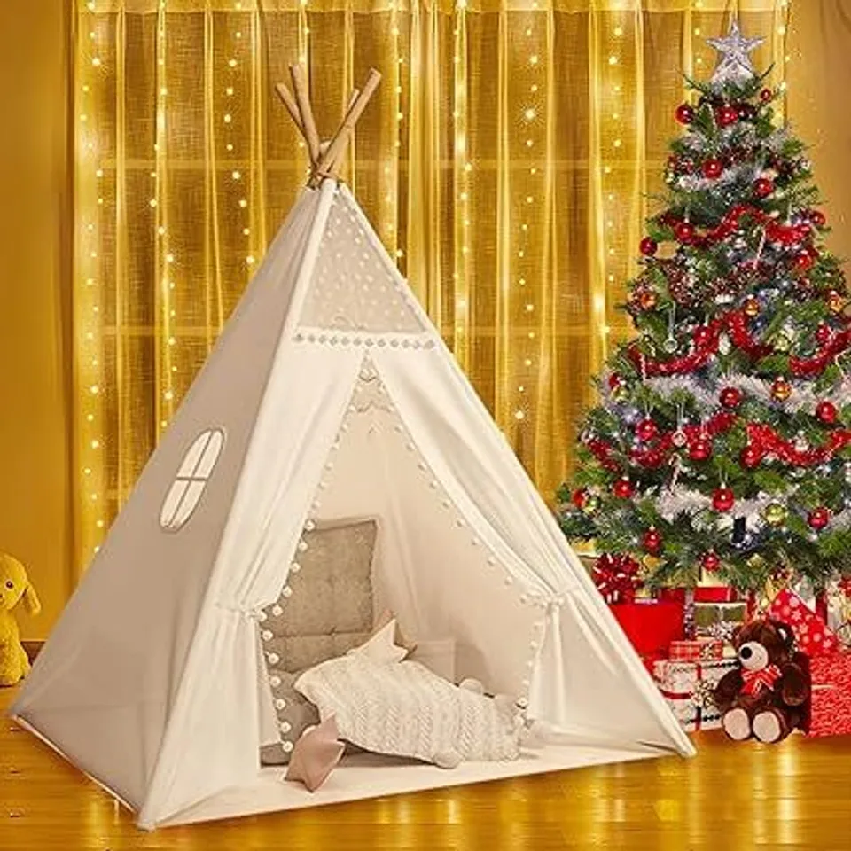 TAKEZUAA TEEPEE TENT FOR KIDS CHILDREN'S PLAY TENT FOLDABLE