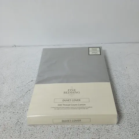 BOX OF APPROXIMATELY 6 X DUVET COVER – THE FINE BEDDING COMPANY, GREY, 200 THREAD COUNT COTTON - SINGLE 135CM X 200CM