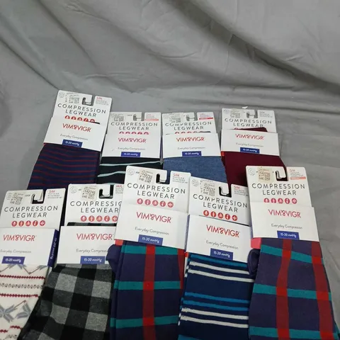 9 X VIM&VIGR COMPRESSION LEGWEAR SOCKS IN VARIOUS SIZES 