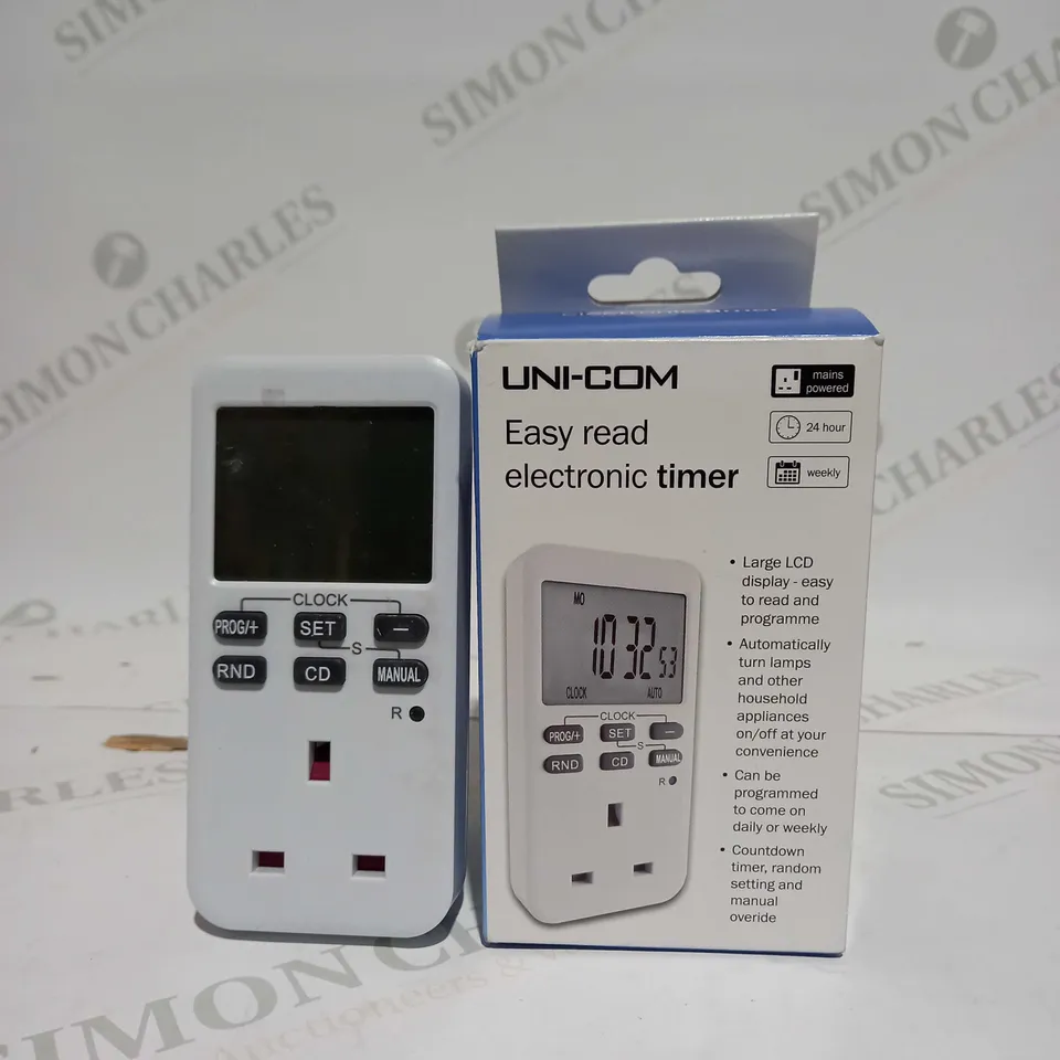 UNI-COM EASY READ DIGITAL ELECTRONIC TIMER SOCKET