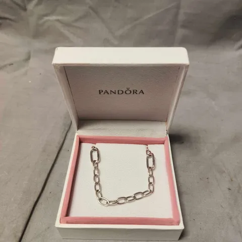 PANDORA BRACELET – SILVER-TONE CHAIN, BOXED
