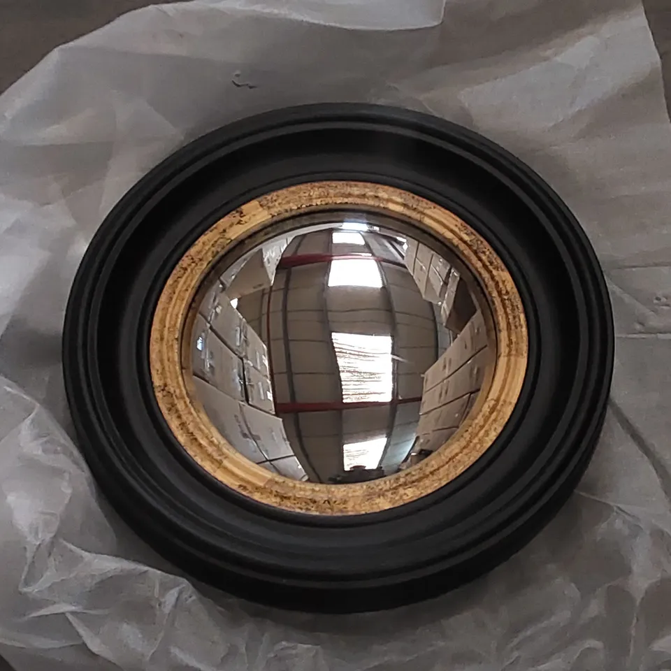 BOXED HOMES DIRECT 365 DEEP BLACK FRAMED CONVEX MIRROR