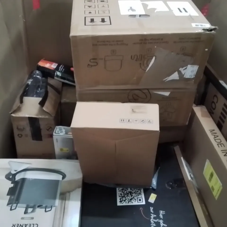 PALLET OF ASSORTED HOUSEHOLD GOODS AND PRODUCTS TO INCLUDE;STEAM CLEANER,AIR FRYER,NOODLE MACHINE