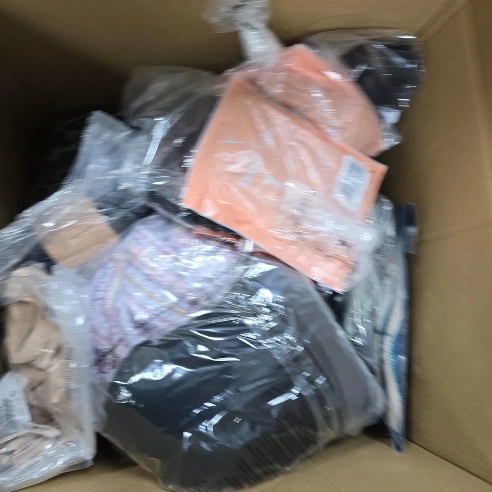 LARGE BOX OF APPROX 10 ASSORTED CLOTHING ITEMS