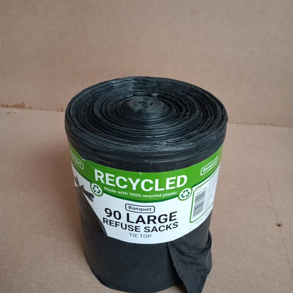 BANQUET RECYCLED 90 LARGE REFUSE SACKS – TIE TOP