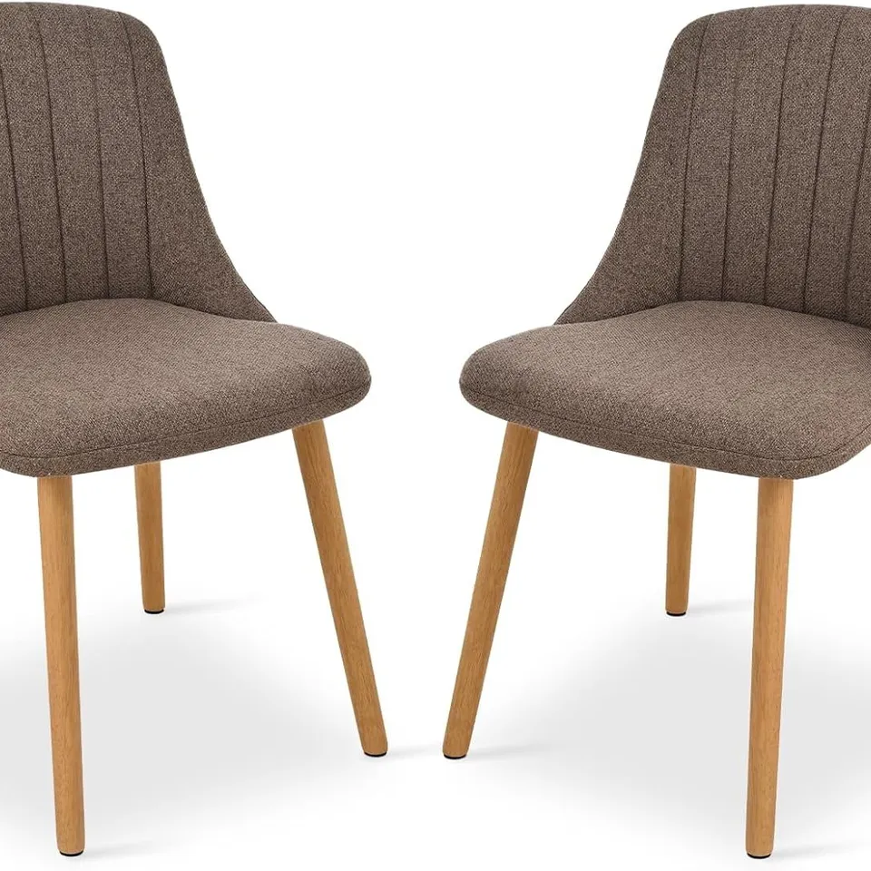 BOXED UPHOLSTERED DINING CHAIRS - BROWN (1 BOX)