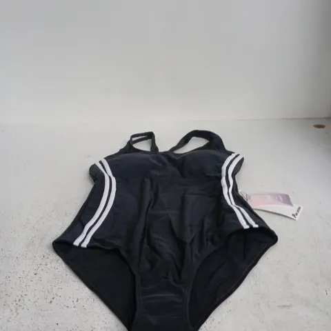 PINK INTIMO WOMEN'S BLACK ONE-PIECE SWIMSUIT WITH WHITE STRIPES – UK 8 (EU 38)