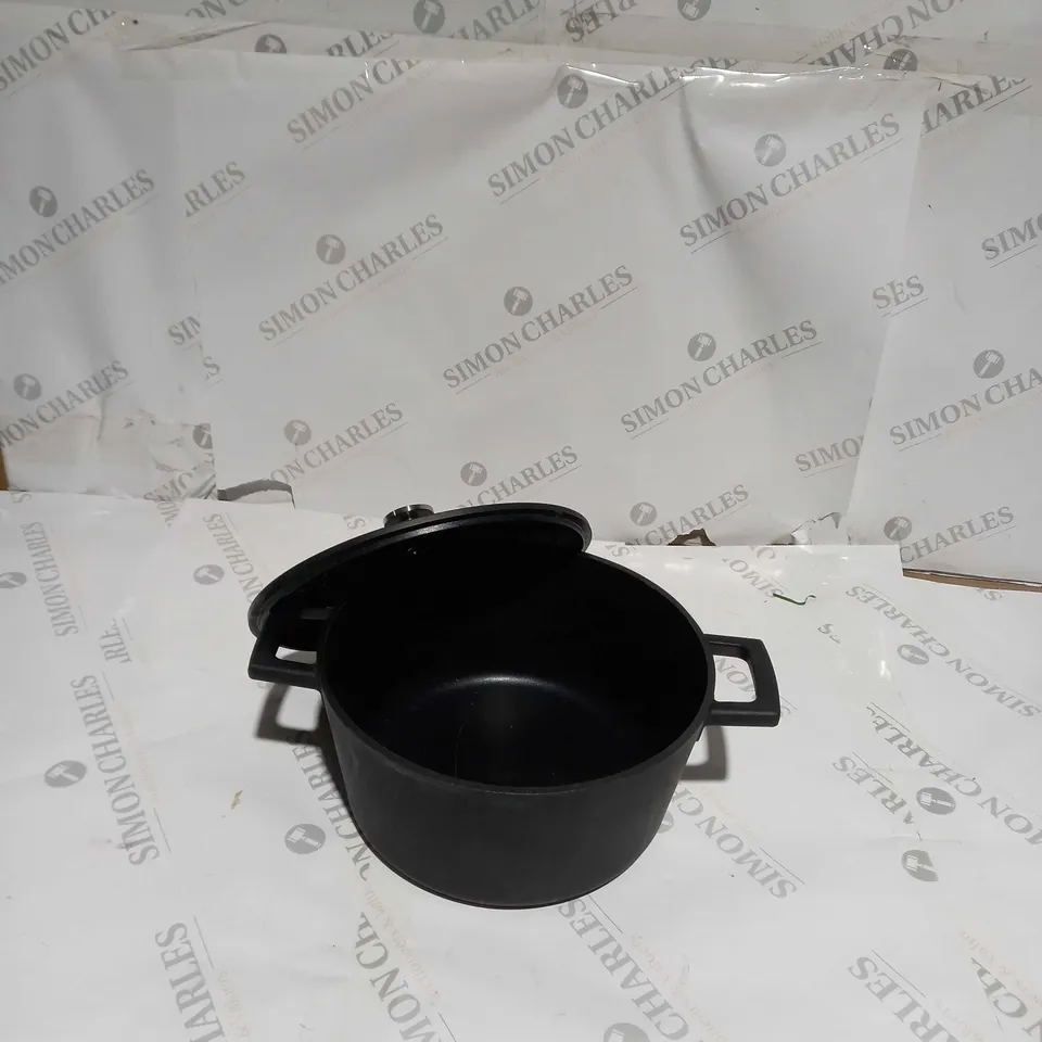 CAST IRON CROCK POT 