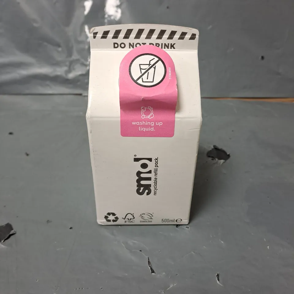 APPROXIMATELY 15 SMOL WASHING UP LIQUID REFILL CARTONS 500ML PER CARTON