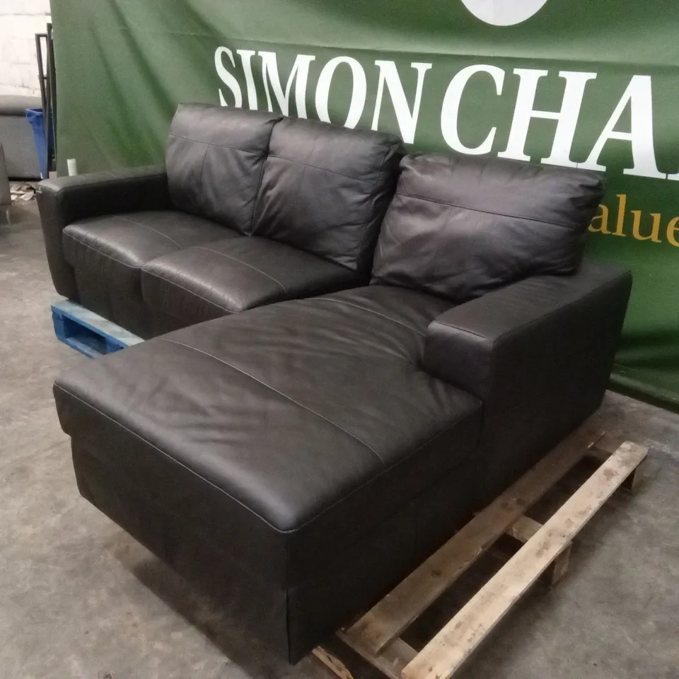 HAMPSHIRE ITALIAN LEATHER RIGHT HAND 3 SEATER CHAISE RRP £1699