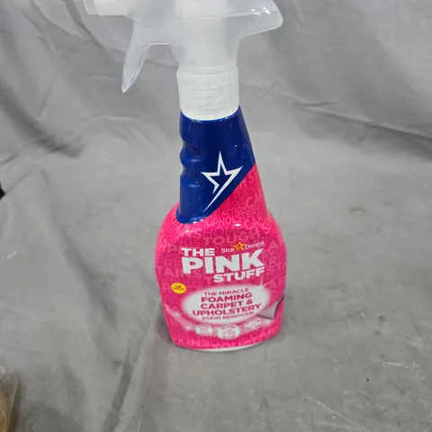 TOTE OF APPROXIMATELY 15 LIQUID ITEMS TO INCLUDE: PINK STUFF AND FLOOR CLEANER