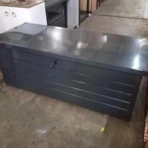 LOCKABLE OUTDOOR METAL GARDEN STORAGE BOX IN ANTHRACITE