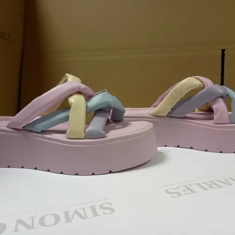 KOI LILAC/PASTEL VEGAN PLATFORM SANDAL - SIZE 4