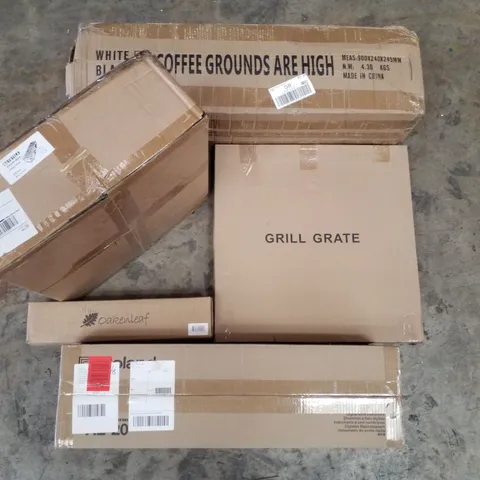 PALLET CONTAINING ASSORTED PRODUCTS INCLUDING DIGITAL WIND INSTRUMENT, GRILL GRATE, CHANNEL DRAIN & LARGE GARDEN BED BRACKET
