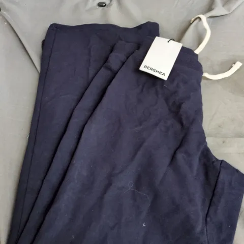 BERSHKA LADIES JOGGERS WIDE LEG DARK NAVY SIZE L