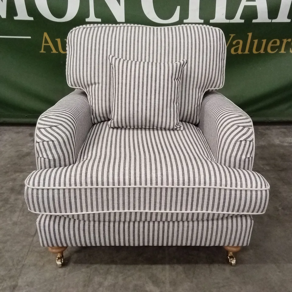 BAY STRIPE FABRIC ARMCHAIR RRP £749
