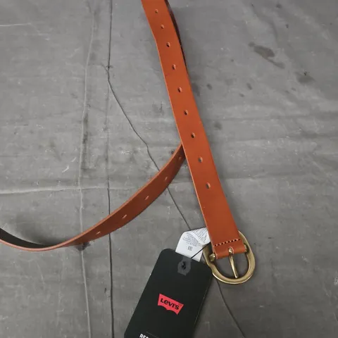 LEVI'S LEATHER BELT - BROWN, UK SIZE 32 (80/32)