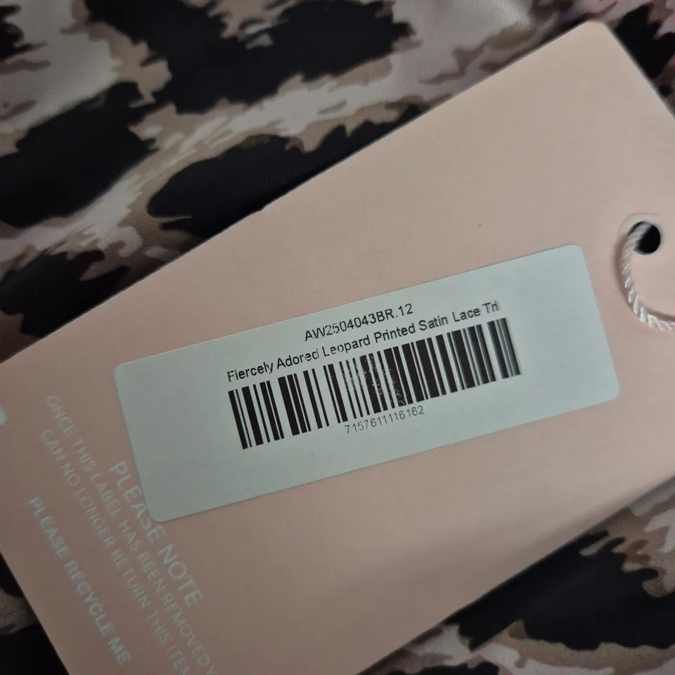 PINK BOUTIQUE LEOPARD PRINT SATIN SKIRT WITH LACE TRIM – SIZE 12