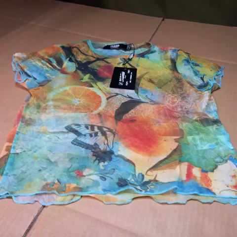 JADED TEMPLE ORANGE VINTAGE MESH BABY TEE- SIZE 10