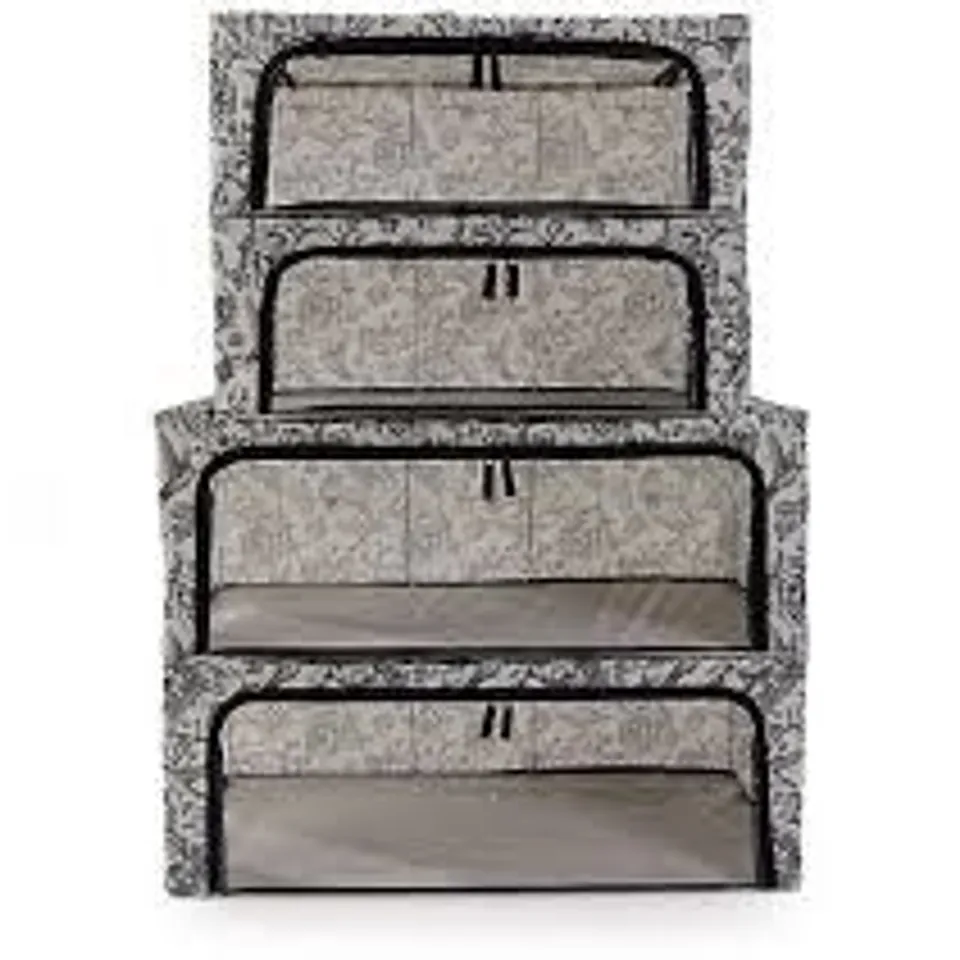 BOXED PERIEA SET OF FOUR SMART FIT COLLAPSIBLE STORAGE BOXES