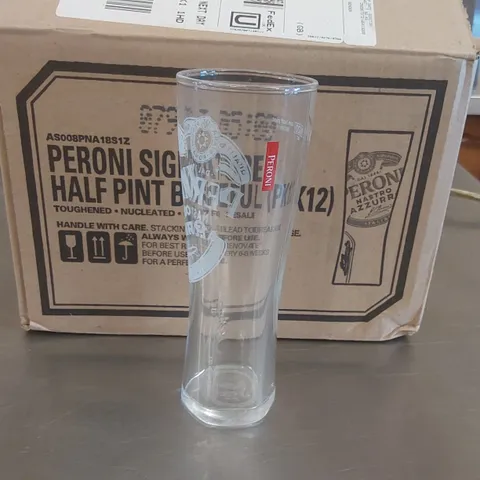 12x BOXED PERONI HALF PINT GLASSES