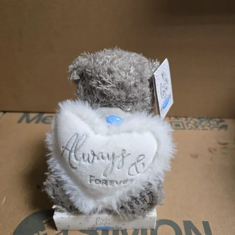 ME TO YOU TATTY TEDDY PLUSH BEAR – 'ALWAYS & FOREVER' HEART (GREY/WHITE)