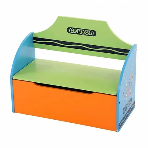 OYPLA CHILDRENS WOODEN CRAYON TOY STORAGE UNIT BOX BENCH SEAT