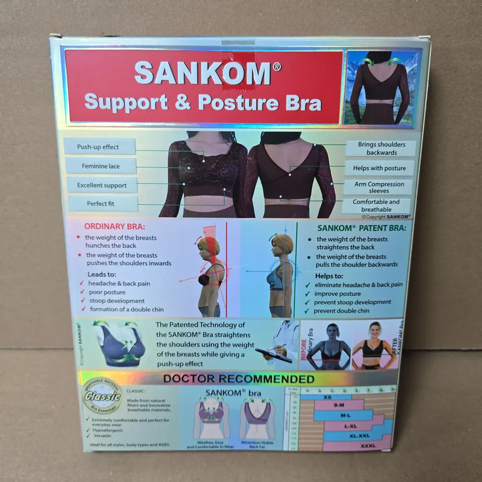 SANKOM SUPPORT & POSTURE BRA – WOMEN'S BRA, BOXED SIZE L