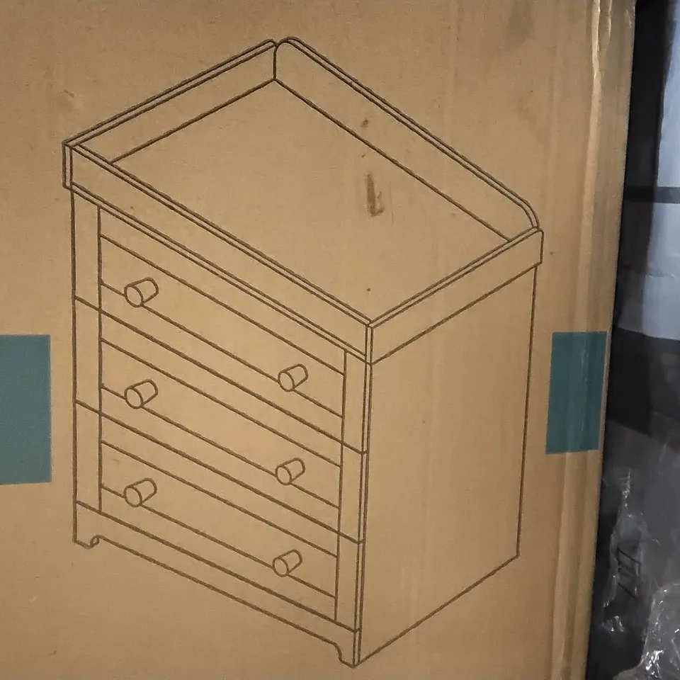 BOXED RIO CHEST CHANGER DOVE GREY AND OAK (1 OF 2 BOXES) INCOMPLETE 