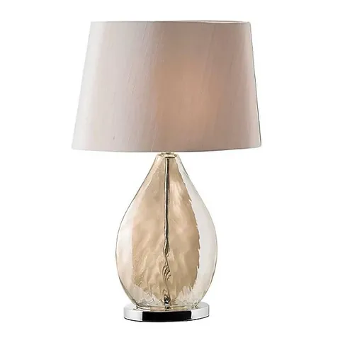 BOXED LUMINOSA KEW TABLE LAMP GOLD EFFECT, GLASS, MINK SILK EFFECT, E27