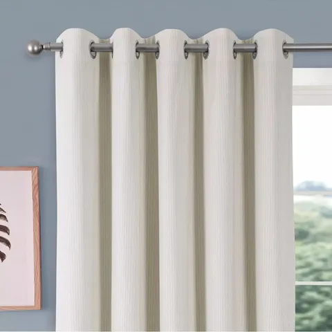 LINNEA CORD THERMAL BLACKOUT EYELET CURTAINS - 229CM X 229CM 