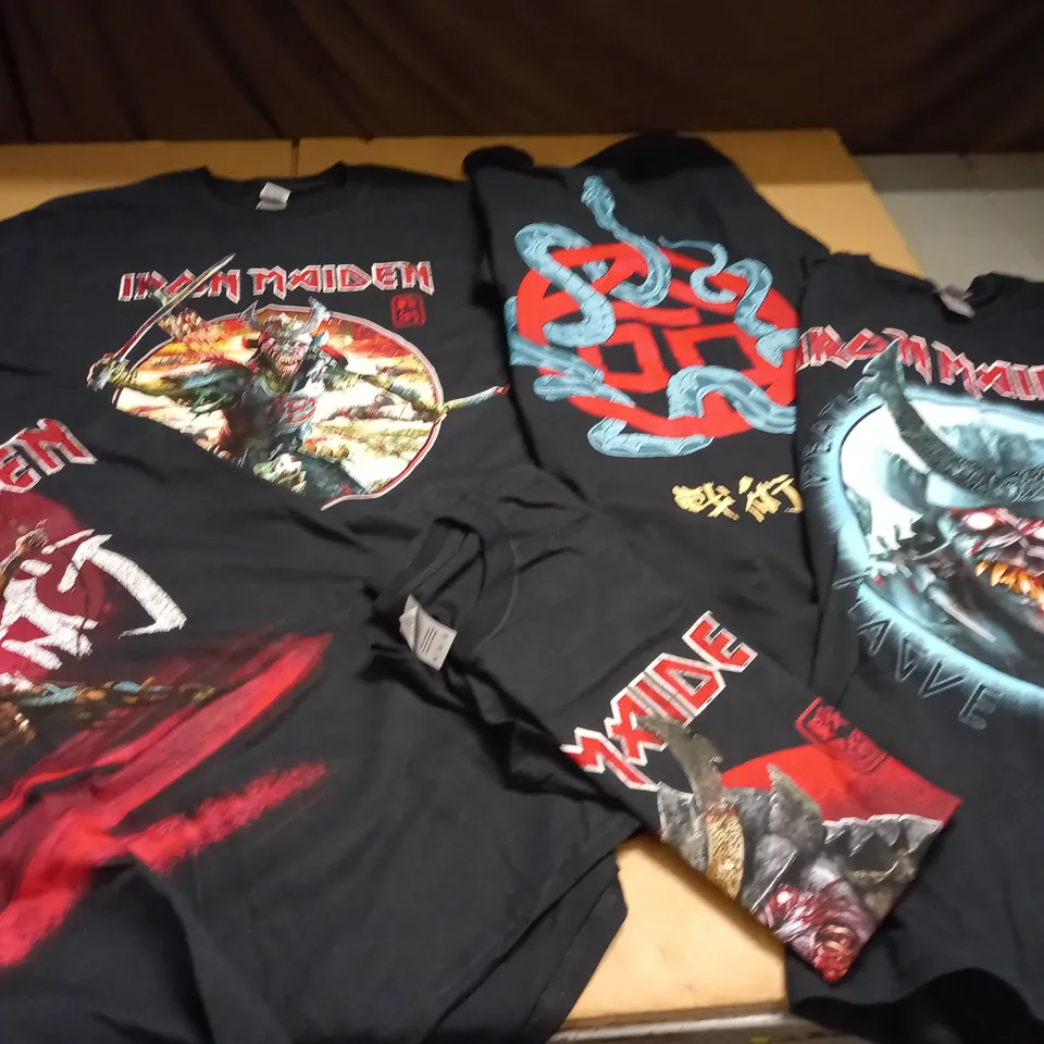 LOT OF 5 IRON MAIDEN THEMED T-SHIRTS - ALL M