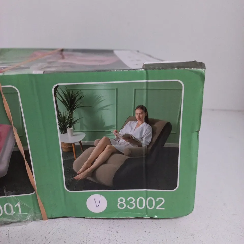 INFLATABLE SOFA – SINGLE SIZE (BOXED) BROWN/BLACK