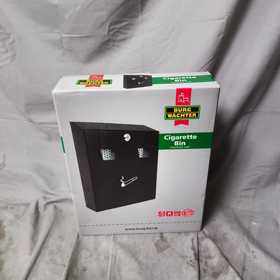 BOXED BURG WACHTER CIGARETTE BIN IN BLACK