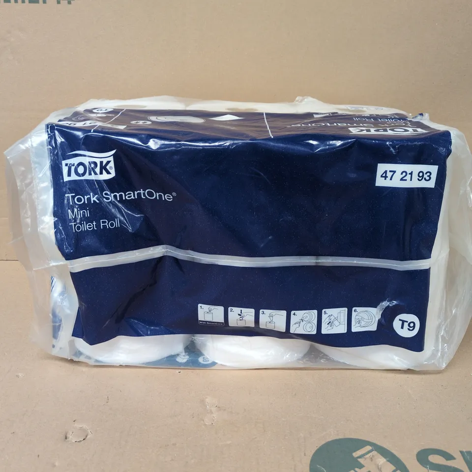 TORK T9 SMARTONE MINI TOILET ROLL 2-PLY 620 SHEETS (PACK OF 12) 472193