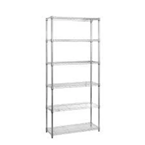 BOXED METAL 6 TIER SHELVING UNIT - CHROME (1 BOX)