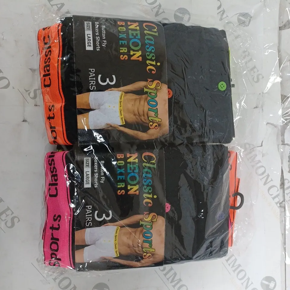 LOT OF 2 CLASSIC NEON BOXERS SIZE LARGE 