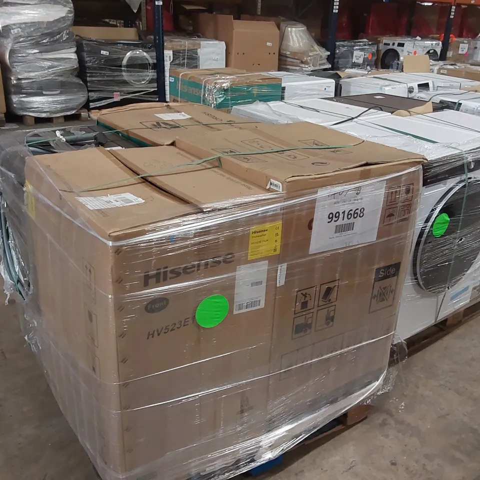 PALLET OF APPROXIMATELY 4 UNPROCESSED RAW RETURN WHITE GOODS TO INCLUDE;