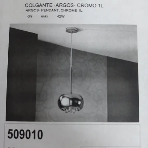 BOXED SCHULLER COLGANTE ARGOS 1 LIGHT CEILING MINI PENDANT CHROME