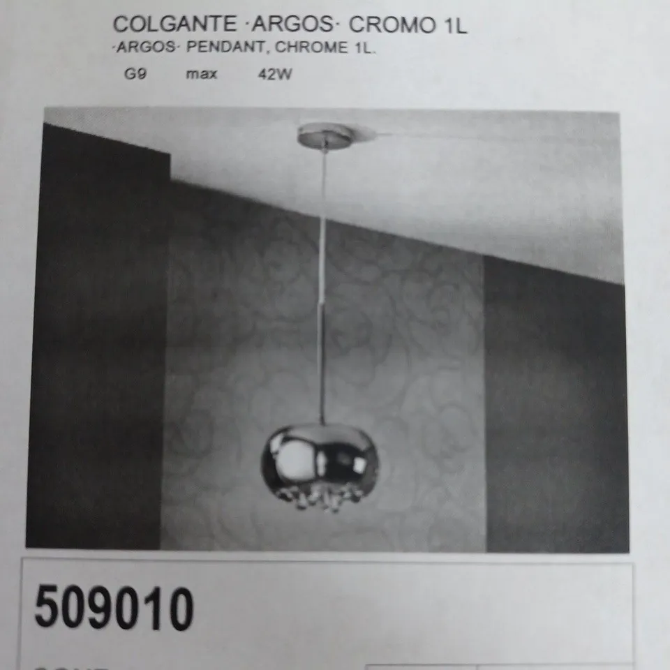 BOXED SCHULLER COLGANTE ARGOS 1 LIGHT CEILING MINI PENDANT CHROME