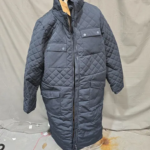 BRAKEBURN MATRAVERS LONG LINE COAT – NAVY, WOMEN'S UK14 / EU42