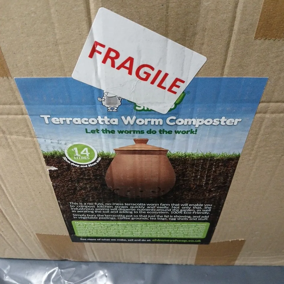 BOXED TERRACOTTA WORM COMPOSTER – 14 LITRES – BOXED
