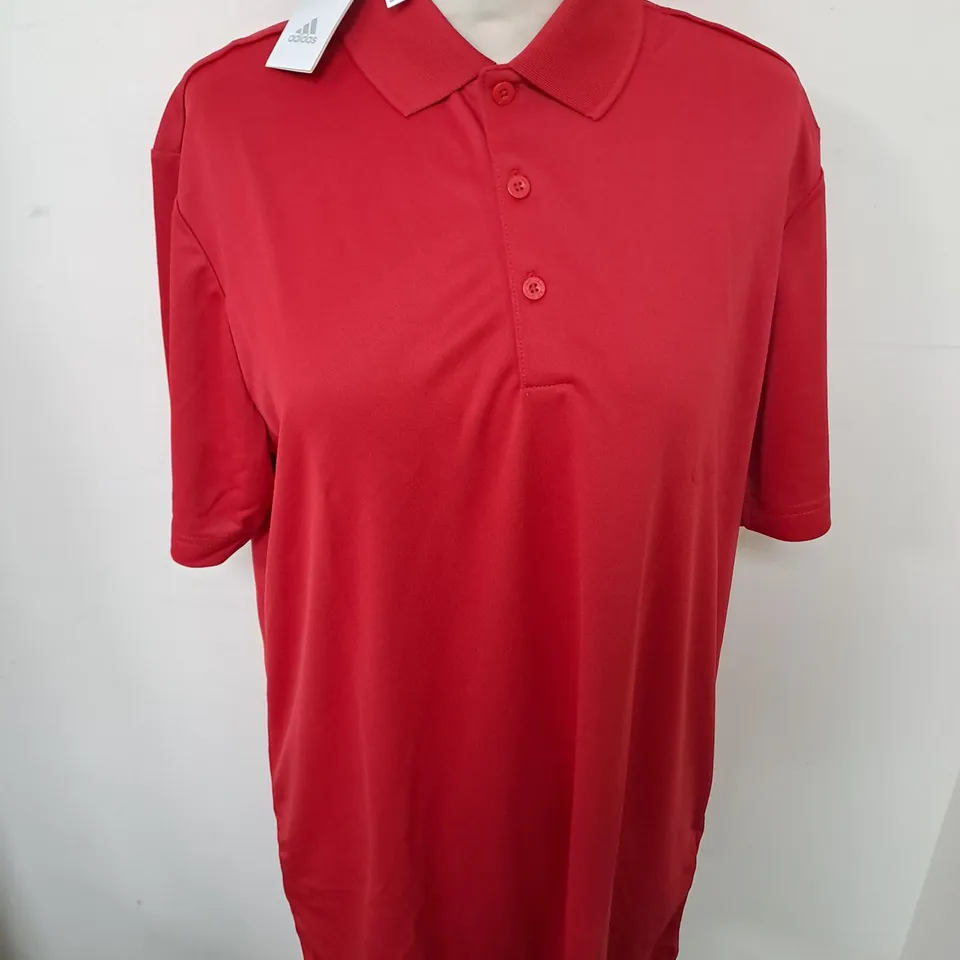 ADIDAS RED POLO SHIRT - UK M